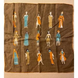 Vtg Emily Whaley Empowered Women Handkerchief Hand Rolled Hems Signed